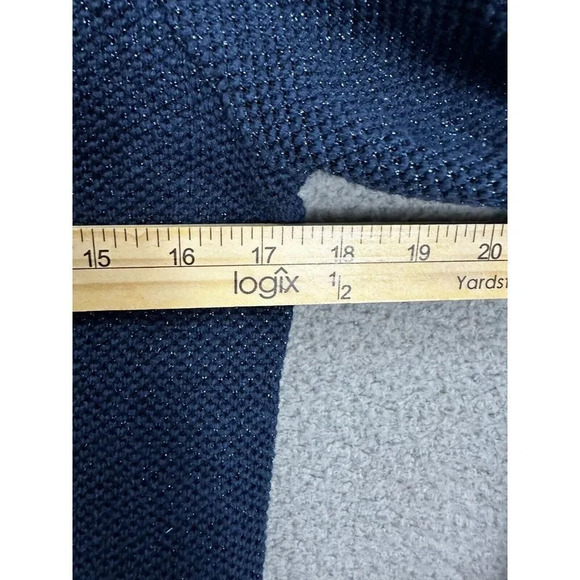 Forever 21 top womens small blue metallic weave sheer hem open back casual layer - Picture 5 of 5